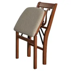 2pc French Cane Folding Chairs Cherry - Stakmore