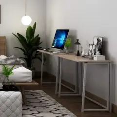 4NM 31.5 Inch Folding Modern Simple Computer Office Study Writing Table Desk for Study Room, Bedroom, and Living Room, Natural White