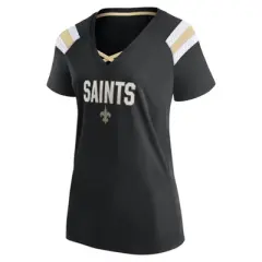 NFL New Orleans Saints Women's Authentic Mesh Short Sleeve Lace Up V-Neck Fashion Jersey