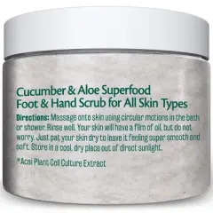 Superfood Body Scrub, Exfoliating Body Scrub, M3 Naturals, Cucumber & Aloe, 12oz