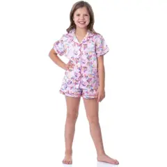 Mattel Girls' Barbie Fantasy Mermaid Princess Sleep Pajama Set Shorts Pink