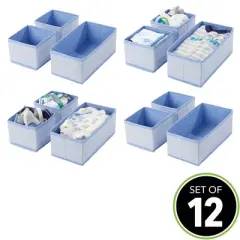 mDesign Soft Fabric Dresser Drawer and Closet Storage Organizer Set