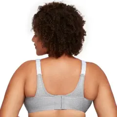 Glamorise Womens Custom Control Sports Wirefree Bra 1166 White/Gray
