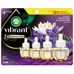 Air Wick Vibrant Plug-in Scented Oil Air Freshener Refills - Lavender & Waterlily - 4pk