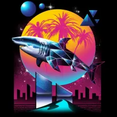 Junior's Design By Humans Rad Shark By vincenttrinidad T-Shirt