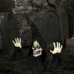 Northlight 8" LED Lighted Grim Reaper with Sound Outdoor Halloween Decoration