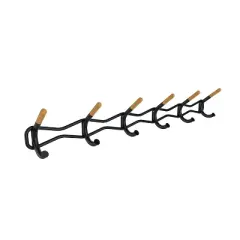 Safco Family Coat Rack Black 6 Hooks Steel 4257BL
