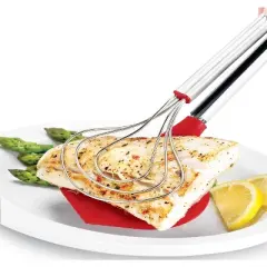 Cuisipro 13 Inch Fish Tongs Stainless Steel Silicone Locking Long Seafood