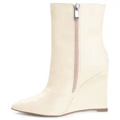 Journee Collection Womens Glorria Tru Comfort Foam Inside Zip Wedge Booties