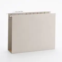 Smead TUFF Hanging Box Bottom Folder with Easy Slide Tab, 3" Expansion, 1/3-Cut Sliding Tab, Letter Size, Steel Gray, 18 Per Box (64241)