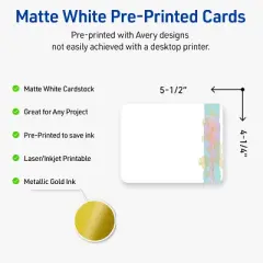 Avery Rounded Corner Postcards, Floral Design, 4.25" x 5.5"