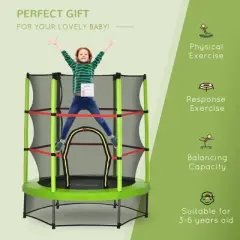 YONWAY 5FT Trampoline for Kids, with Enclosure Net, Springless Design, Safety Pad and Steel Frame for Indoor Outdoor, for Age 3 to 6