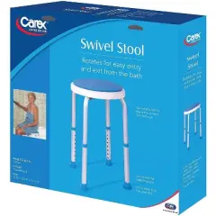 Carex Swivel Shower Stool - 360&deg; Rotating Plastic Seat, Height-Adjustable