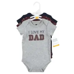 Hudson Baby Infant Boy Cotton Bodysuits, Love Dad
