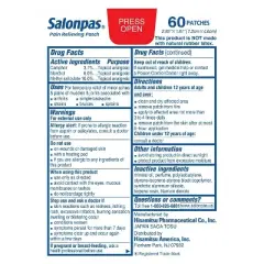 Salonpas Pain Relieving Patch - 8 Hour Pain Relief - 60ct