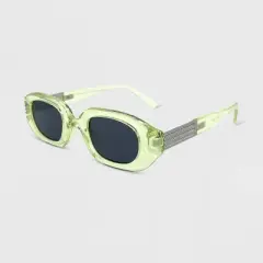 Women's Plastic Metal Combo Crystal Oval Sunglasses - Wild Fable&trade; Lime Green