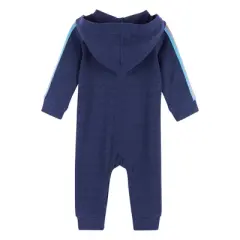 Andy & Evan Toddler Boys Hooded Hacci Romper Blue, Size 12-18 Months