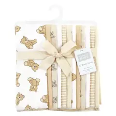 Hudson Baby Cotton Flannel Burp Cloths Bundle, Teddy Bears, One Size