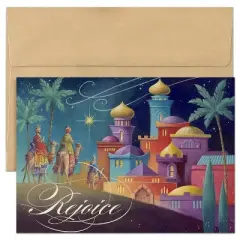 Masterpiece Studios Holiday Collection 16-Count Boxed Religious Christmas Cards with Envelopes, 5.6" x 7.8", Star in the East (965100)
