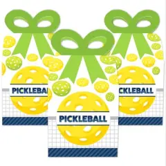 Big Dot of Happiness Let&rsquo;s Rally - Pickleball - Square Favor Gift Boxes - Birthday or Retirement Party Bow Boxes - Set of 12