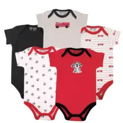 Luvable Friends Baby Boy Cotton Bodysuits 5pk, Fire Truck