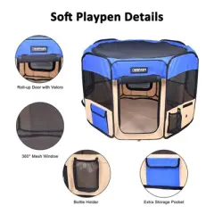 GOOPAWS 2-Door Portable Soft-Sided Dog, Cat & Small Pet Exercise Playpen