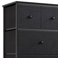 REAHOME 8 Fabric Drawer Steel Frame Bedroom Storage Organizer Chest Dresser w/ Waterproof Top, Adjustable Feet, and Wall Safety Attachment