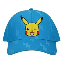 Pokemon Pikachu Winking Face Men's Blue Baseball Cap