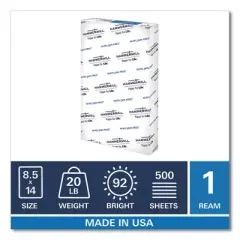 Hammermill Copy Plus Print Paper, 92 Bright, 20 lb Bond Weight, 8.5 x 14, White, 500/Ream