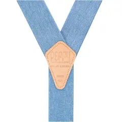 Perry Suspenders Men's Big & Tall Denim Blue Elastic Hook End Suspenders