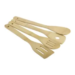 GoodCook Ready 4pc Bamboo Tool Set: Kitchen Utensil Set, Hand Wash, All Ages, Brown, Includes Spoons