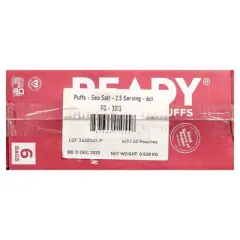 Ready Protein Puffs, Pink Himalayan Sea Salt, 6 Bags, 3.1 oz (88 g) Each