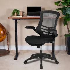 Flash Furniture 48"W x 24"D Electric Height Adjustable Standing Desk with Mesh Swivel Ergonomic Task Office Chair