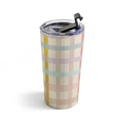Gigi Rosado Pastel Plaid20 oz Stainless Steel Travel Mug - Deny Designs