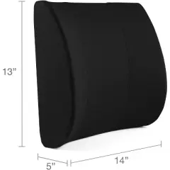 DMI Lumbar Support Pillow with Washable Cover, Firm Foam Back Cushion, 14x13x5 in