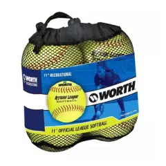 Rawlings Fastpitch Softball 4pk: 11" Yellow Sports Balls, Ages 8+