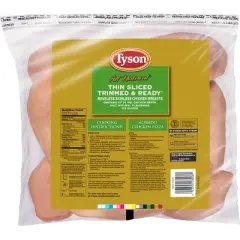 Tyson Thin Sliced Trimmed & Ready Boneless & Skinless Chicken Breast - Frozen - 36oz