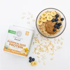 Organic Pumpkin Seed Protein Powder, Superfood Plant-Based, All 9 Essential Amino Acids Mild Flavor for Smoothies & Baking, Sunwarrior, 15 servings