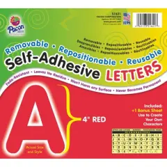 Pacon&reg; Self-Adhesive Letters, Red, Puffy Font, 4", 78 Characters Per Pack, 2 Packs