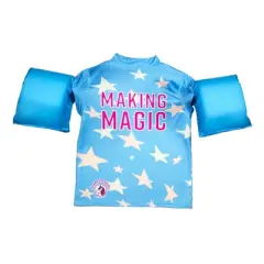 Swim Central 18-Inch Turquoise Girls Swim Shirt "Making Magic" Floaties With a Unicorn