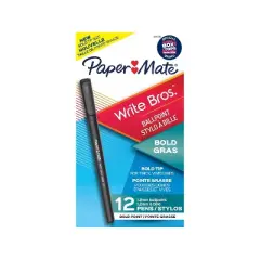 Paper Mate Write Bros. Ballpoint Pen Bold Point Black Ink Dozen (2124520)