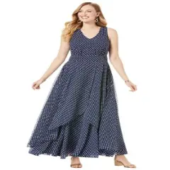 Jessica London Women&rsquo;s Plus Size Georgette Flyaway Maxi Dress