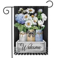 Briarwood Lane Garden Flag 12x18 For Outdoor Crated Mason Jars Spring For Spring Garden Flag Flags For Outside