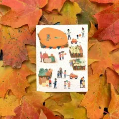 Pumpkin Thanksgiving Fall/Autumn Greeting Card Pack Sets (3 ct) by Ramus & Co