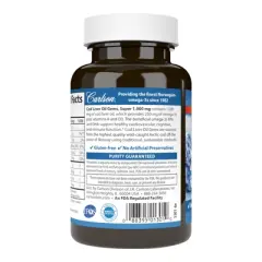 Carlson - Cod Liver Oil Gems, Super 1000 mg, 250 mg Omega-3s + A & D3, Norwegian, Wild Caught