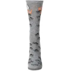 Memoi Women's "Boo Crew" Halloween Holiday Novelty Crew Sock Med Gray Heather 9-11
