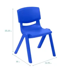 ECR4Kids Plastic School Stack Chair for Indoors and Outdoors, 14in Seat Height, 4-Pack
