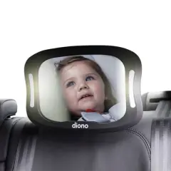 Diono Easy View XXL Baby Car Mirror, Extra Wide View, For Rear Facing Infant, LED Night Light, Black