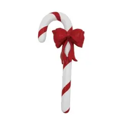Transpac Oversized Candy Cane Decorative Object for Christmas Red Tabletop Decoration Indoor Holiday Decor Gift
