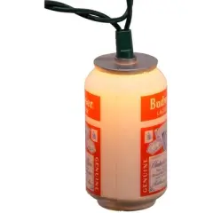 Kurt Adler Indoor/Outdoor Novelty String 10-Light Set, Vintage Budweiser Cans, 11.5ft